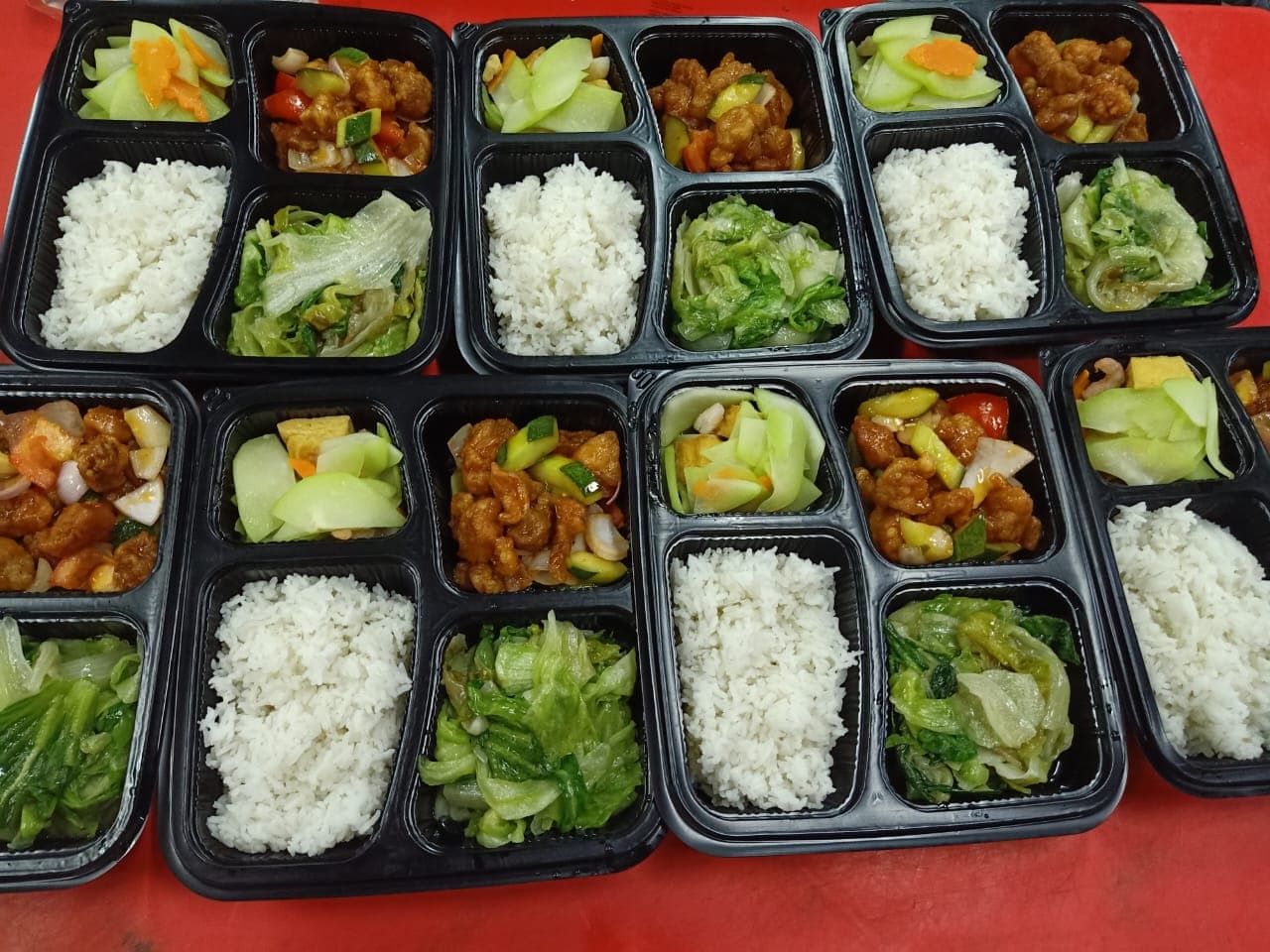 Packed bento meal boxes