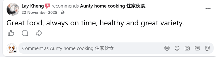 Lay Kheng review on Facebook
